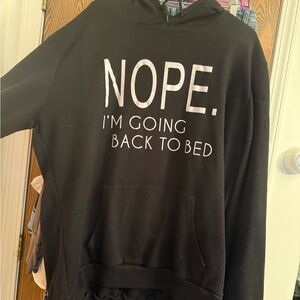Black Hoodie with White Text